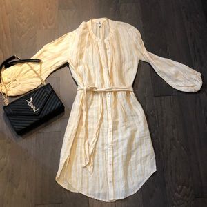 Joie Yellow striped Linen dress